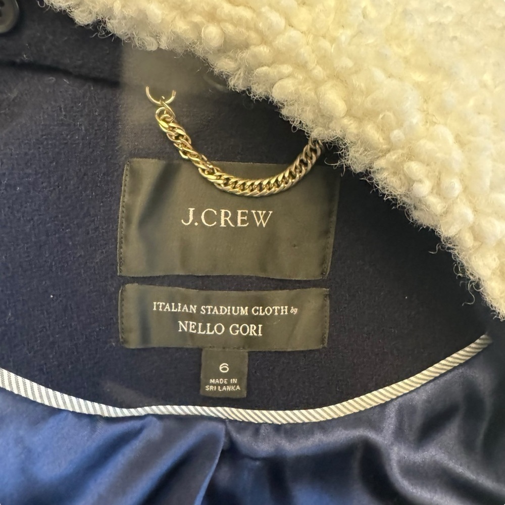 J. Crew - Peacoat in Italian Stadium Cloth Wool Coat Sz 6 - Picture 10 of 11